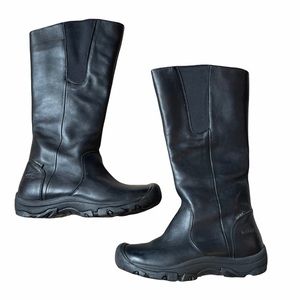 Keen Black Leather Tall Waterproof Boots Size 9